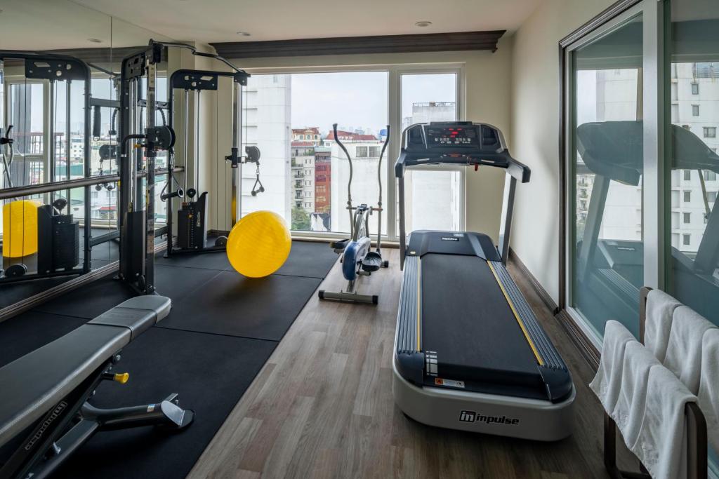 Fitness centrum a/nebo fitness zařízení v ubytování De Syloia Hotel