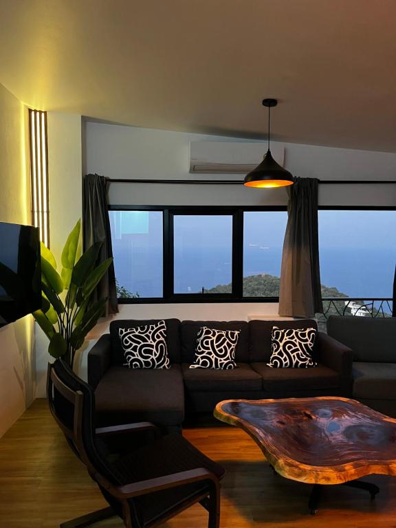 Posezení v ubytování Koh Tao studios