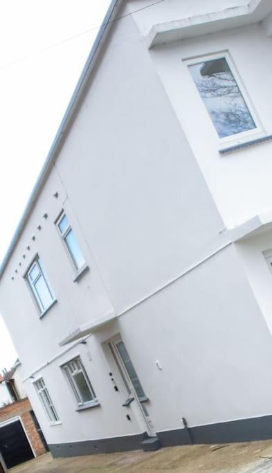 a large white building with windows on the side of it at Coastal Haven in Leigh-on-Sea in Southend-on-Sea