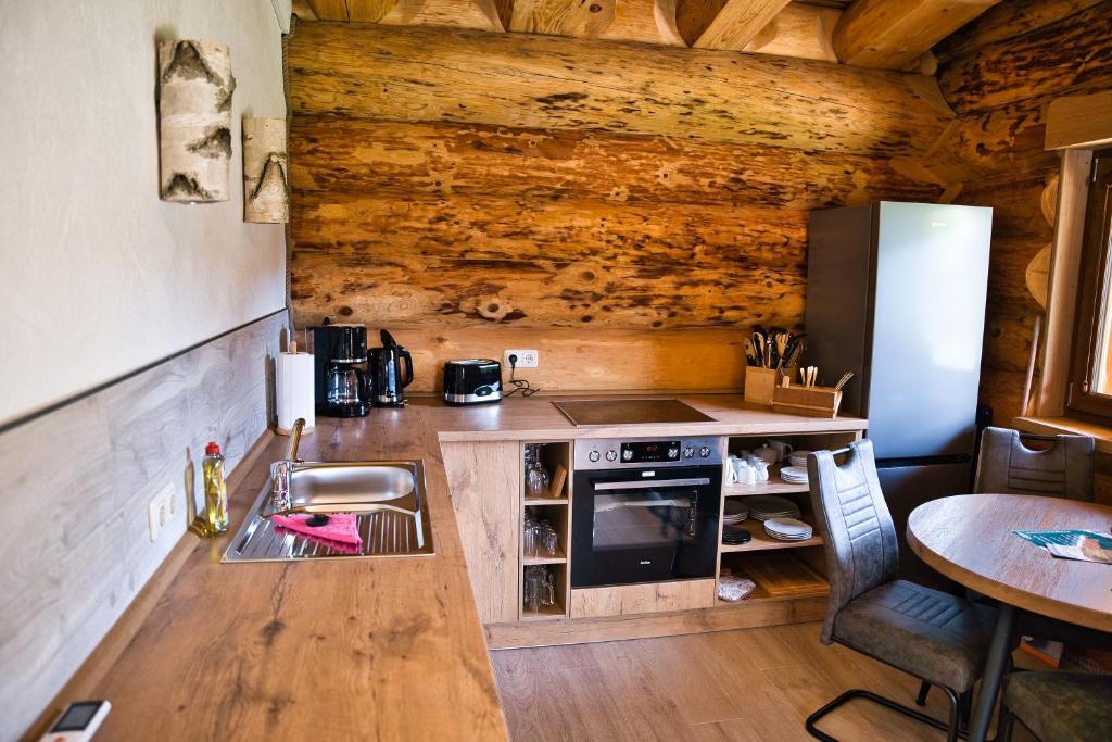 Kuchyň nebo kuchyňský kout v ubytování Ferienidyll zur Spreeaue