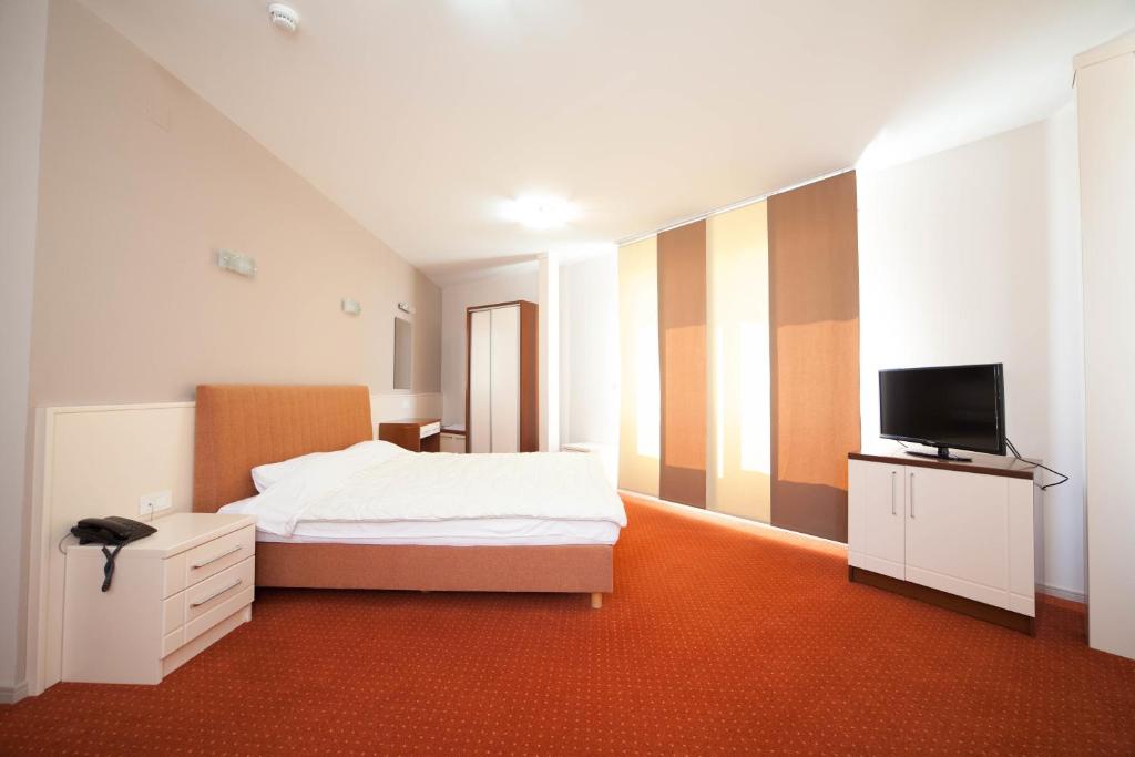 Postel nebo postele na pokoji v ubytování Hotel Lebed