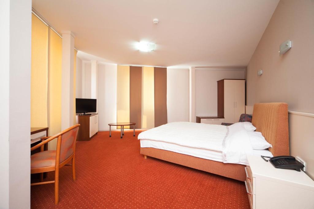 TV a/nebo společenská místnost v ubytování Hotel Lebed