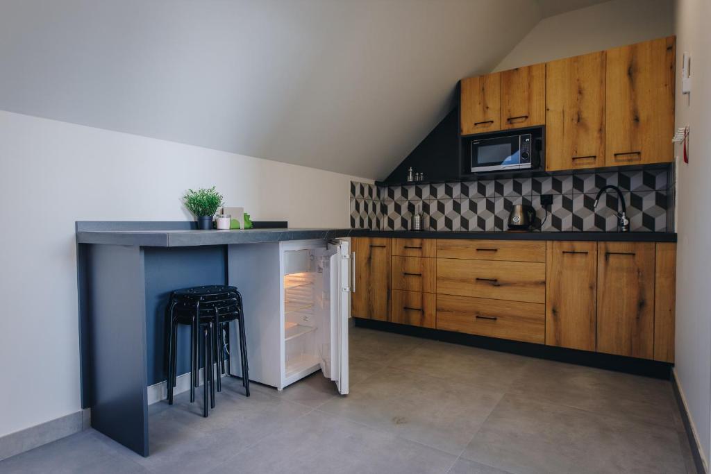 Kuchyňa alebo kuchynka v ubytovaní Apartamenty Leśna