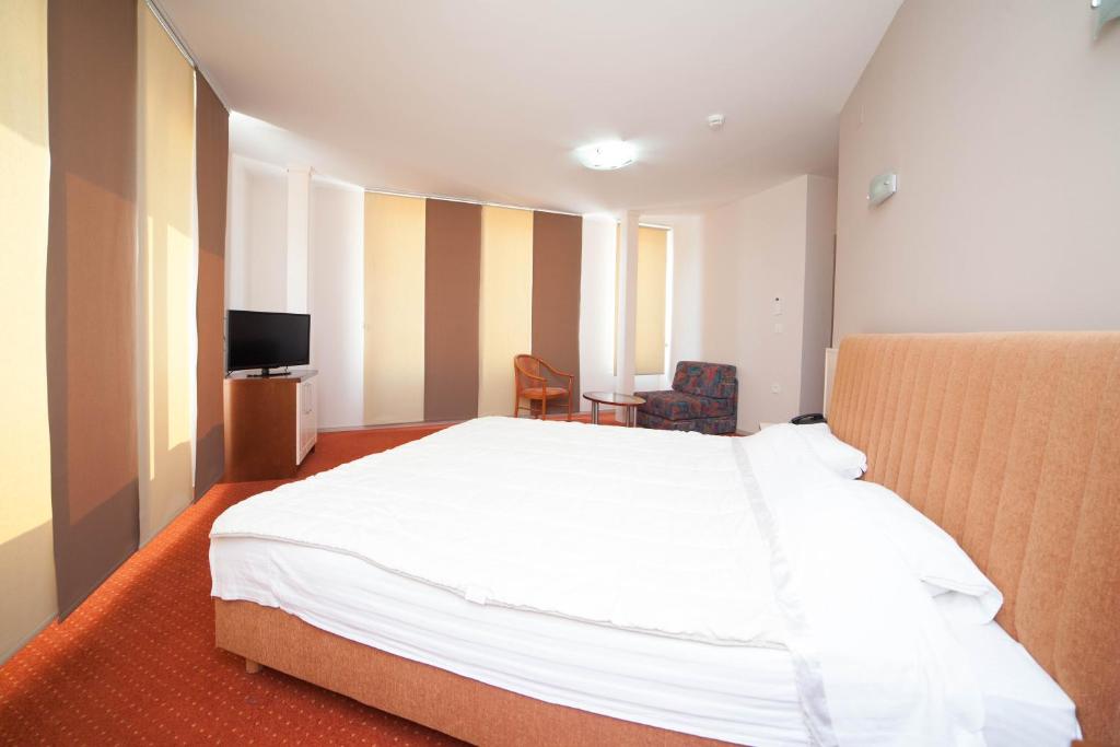 Postel nebo postele na pokoji v ubytování Hotel Lebed