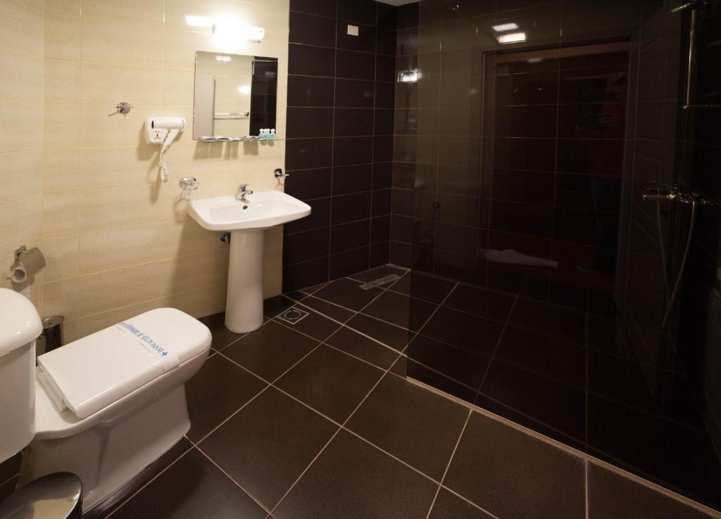 Koupelna v ubytování Hotel Lebed