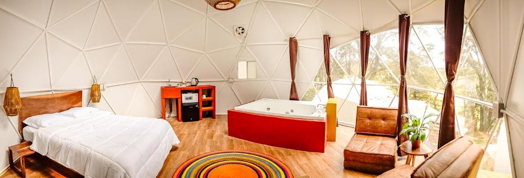 Postel nebo postele na pokoji v ubytování Glamping-Zingo