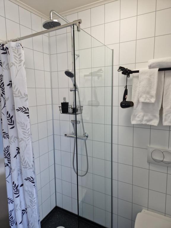 Koupelna v ubytování Guesthouse Mikael