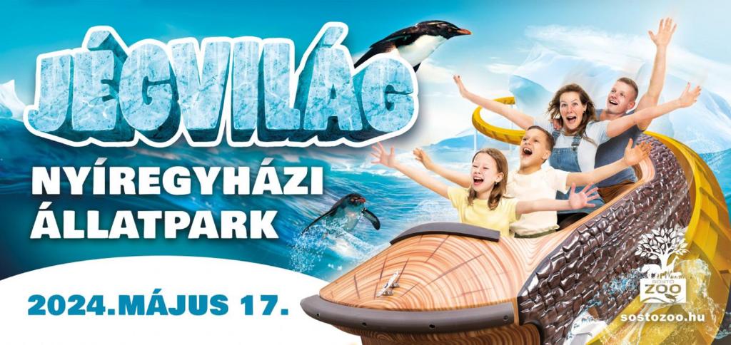 a flyer for a water park with a group of people on a boat at Kastélyszálló Wellness Resort Sóstó in Nyíregyháza