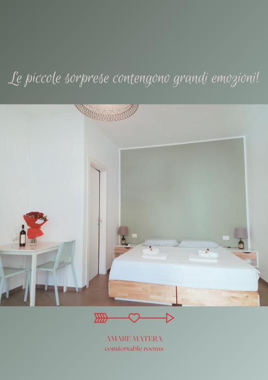 Posteľ alebo postele v izbe v ubytovaní AMARE MATERA comfortable rooms