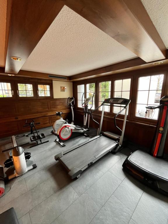 Fitness centrum a/nebo fitness zařízení v ubytování Hotel Alfa Superieur - Leukerbad-Therme