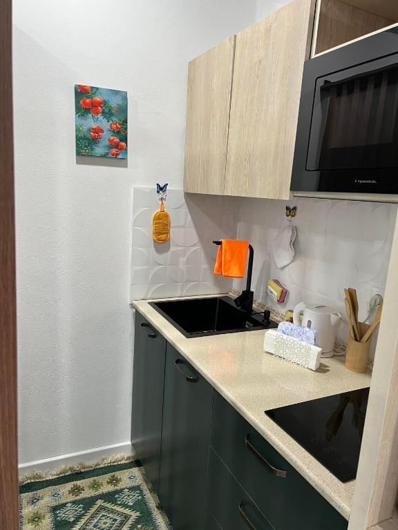 Kuchyň nebo kuchyňský kout v ubytování Kutaisi Apartment