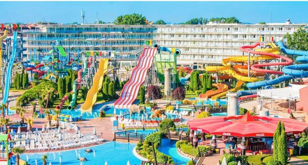 a water park with a water slide and slides at Paradise View in Sunny Beach