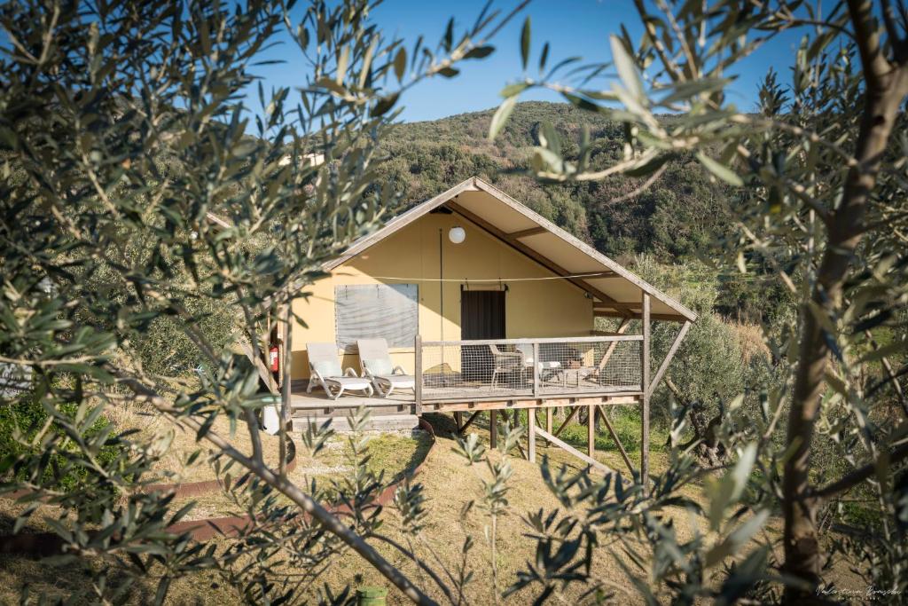 uma casa no lado de uma colina em Glamping Tuscany - Podere Cortesi em Santa Luce