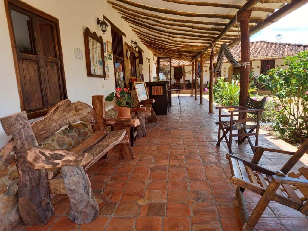 Restaurace v ubytování La Loma Hotel Barichara