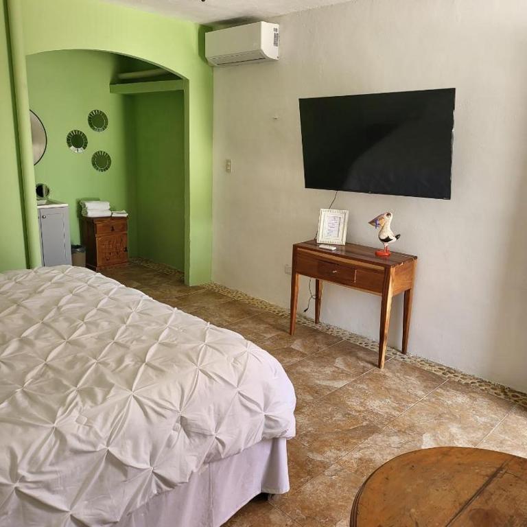 TV a/nebo společenská místnost v ubytování Pelican Inn at Las Dunas Chelem