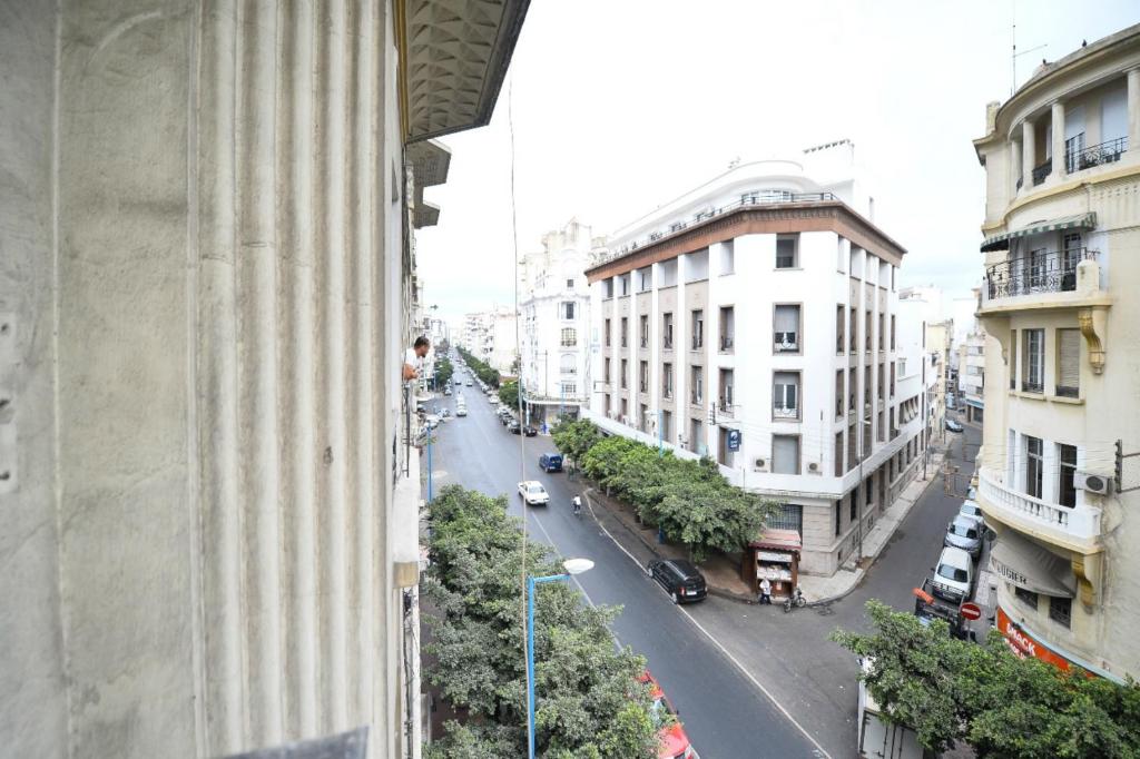 a view of a city street from a building at COSY Art Deco Apart in Casablanca