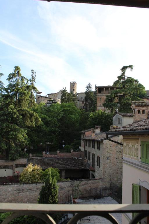 a view of a city from a building at Cora Hotels Leon d'Oro in CastellʼArquato