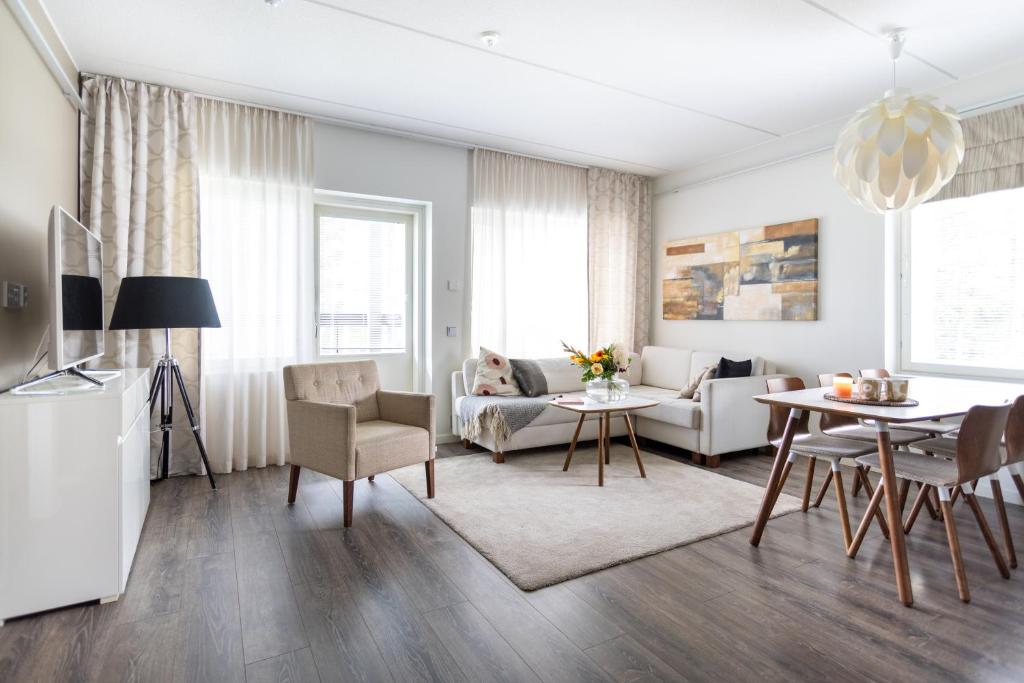 Гостиная зона в Vuokatti Booking Suites