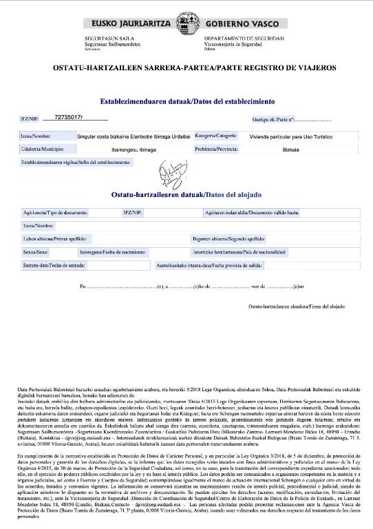 Certifikát, hodnocení, plakát nebo jiný dokument vystavený v ubytování Singular costa Bizkaia Elantxobe Urdaibai