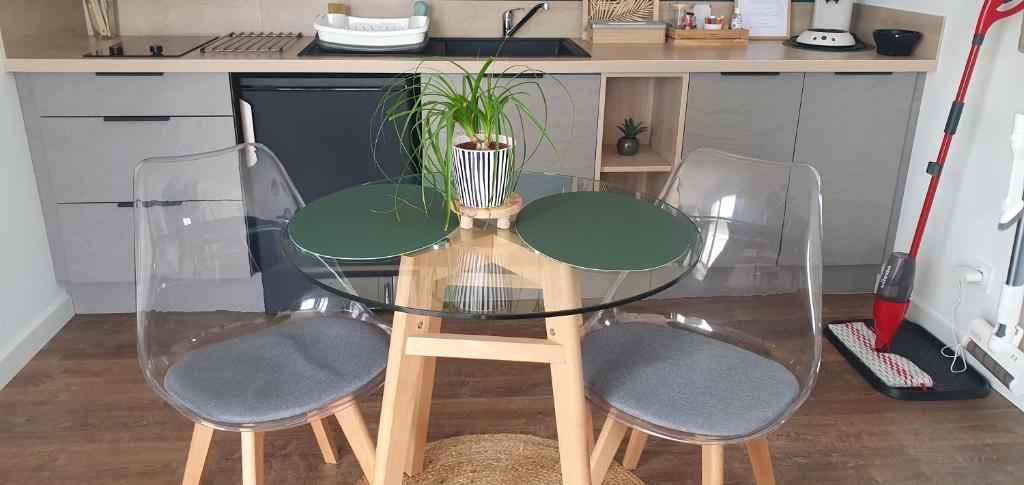Kuchyňa alebo kuchynka v ubytovaní Charmant logement neuf