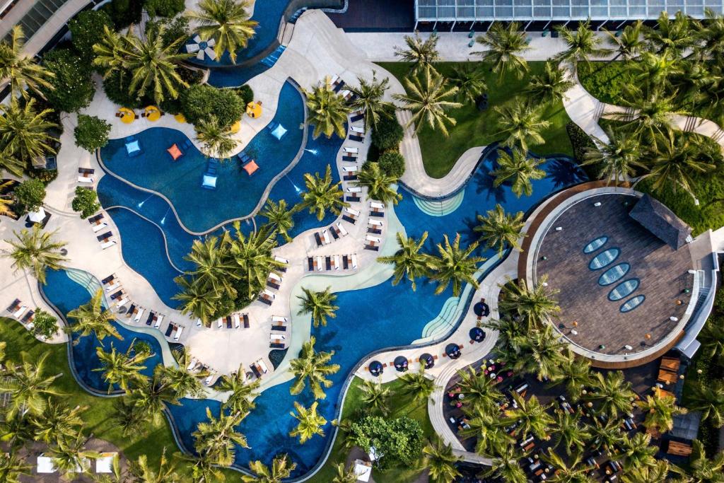 an overhead view of a resort with a pool at W Bali - Seminyak in Seminyak