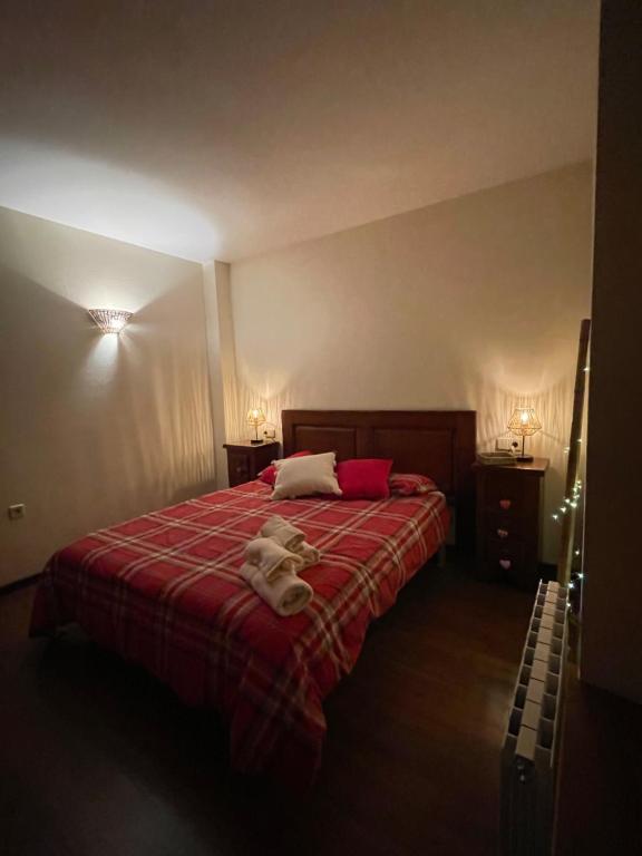 Postel nebo postele na pokoji v ubytování APARTAMENT ESTERRI D'ÀNEU - EDIFICI MONTARDO