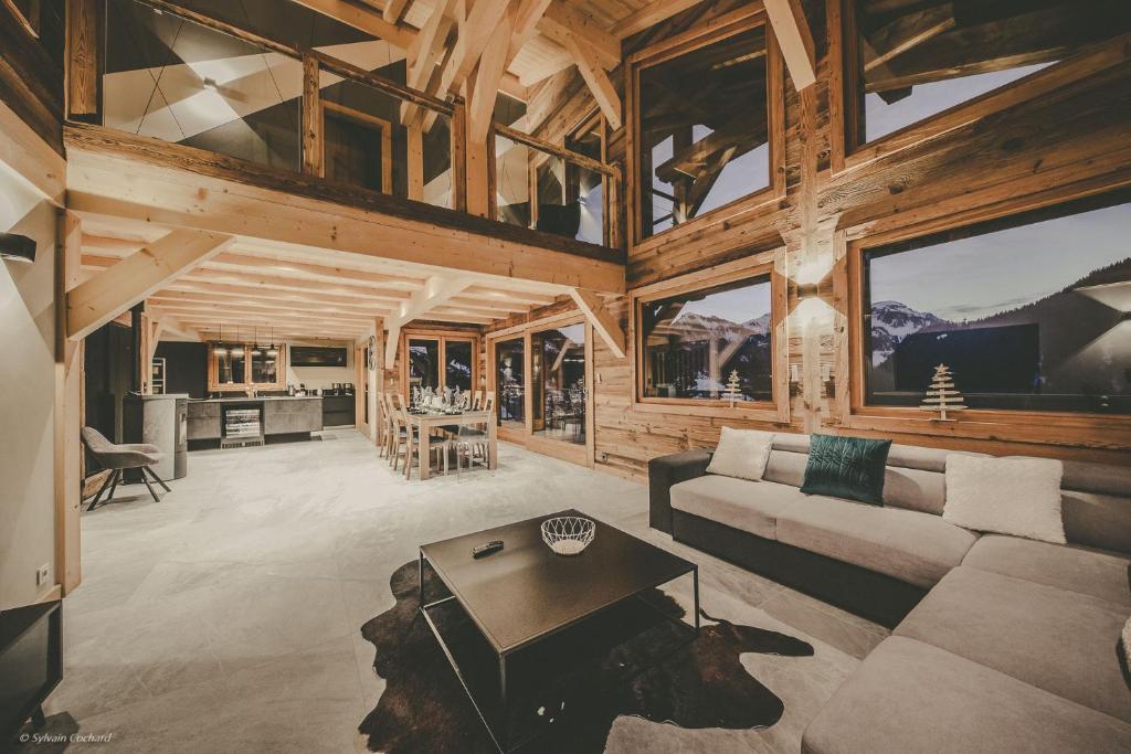 Posezení v ubytování Chalet Familial Spacieux Le Spencer Grand Luxe Châtel