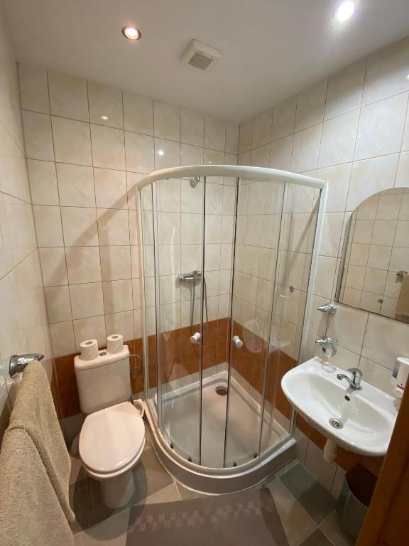 Koupelna v ubytování Hotel Pod Sokolím