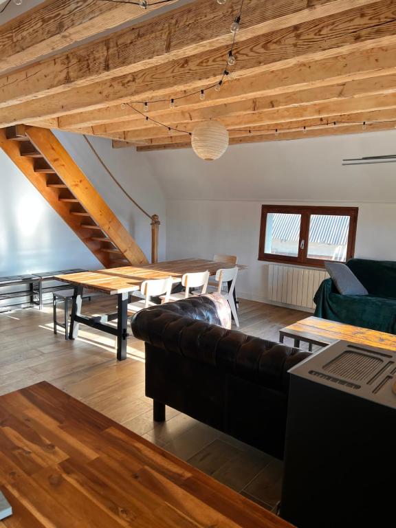 Posezení v ubytování Blancs Vercors, appartement-gîte