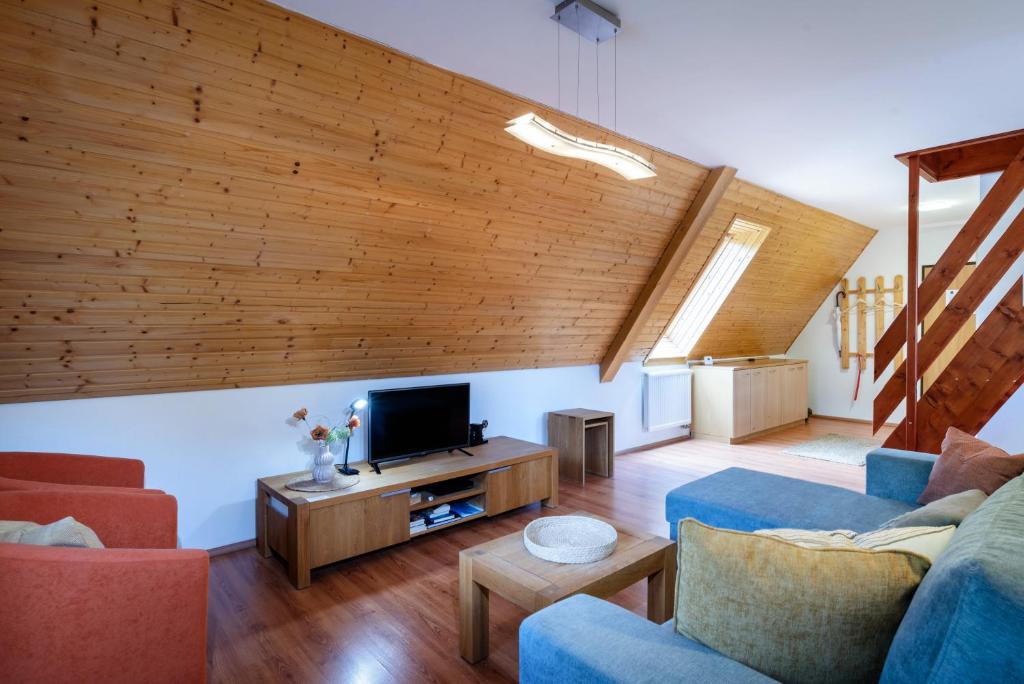 TV a/nebo společenská místnost v ubytování TATRYSTAY Julia Apartments