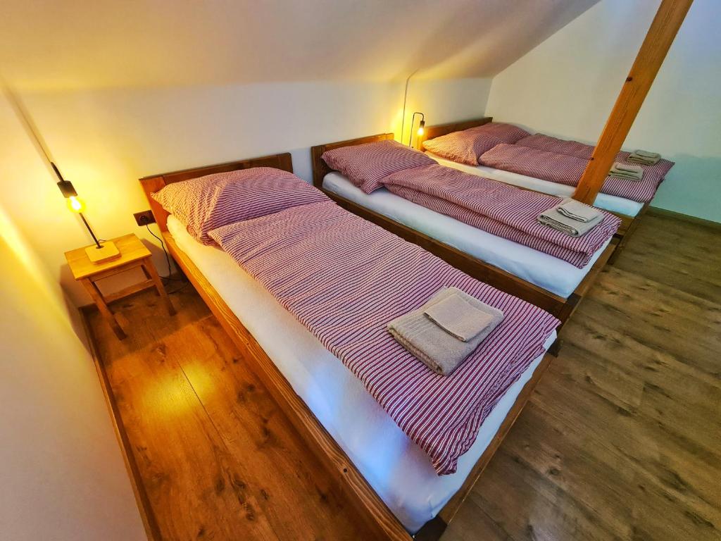 Postel nebo postele na pokoji v ubytování Ta Chalupa