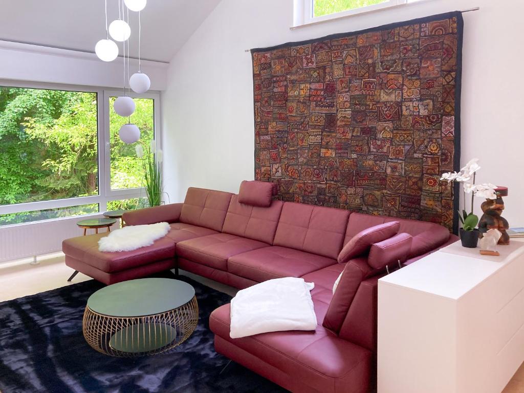 Ruang duduk di Ginkgo Apartment, Familienfreundlich, Stadtrand