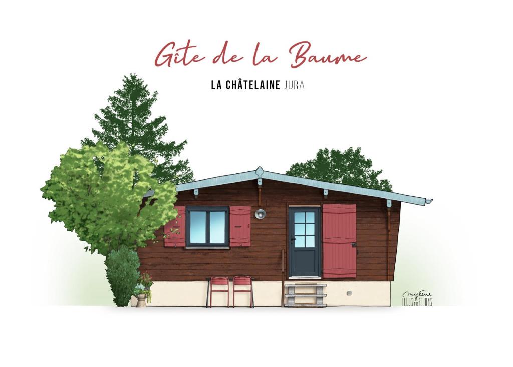 a rendering of a small wooden house with a tree at Chalet de la Baume in La Châtelaine