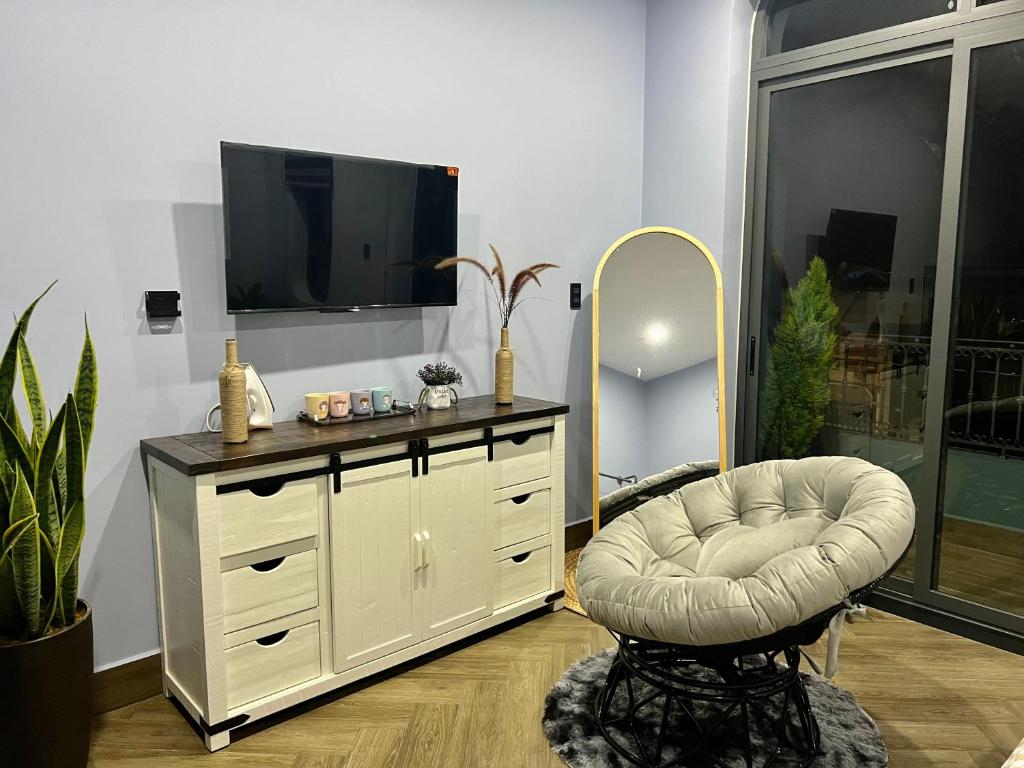 TV/trung tâm giải trí tại Green House - Căn hộ có bếp riêng