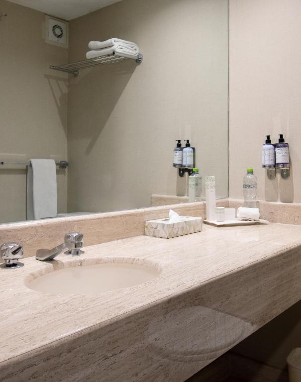 Koupelna v ubytování Hotel Plaza Génova Centro