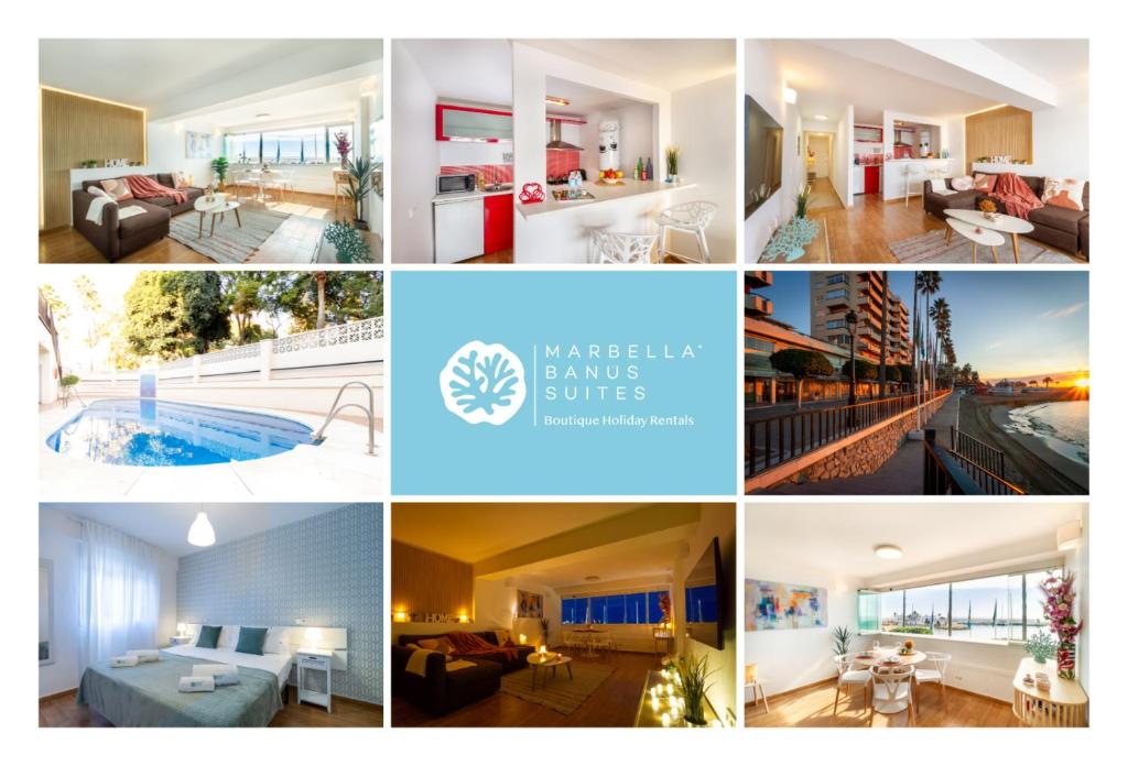 un collage de photos d'une maison dans l'établissement MARBELLA BANUS SUITES - Marbella Beach Front Suite Apartment, à Marbella