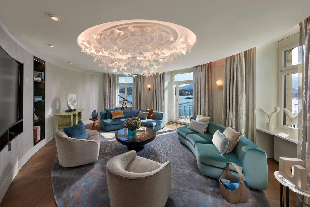 Posezení v ubytování Mandarin Oriental Palace, Luzern