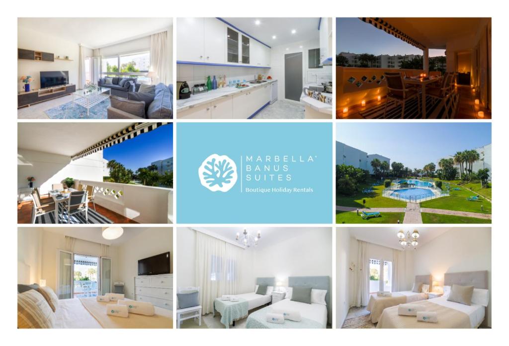 a collage of photos of a house at MARBELLA BANUS SUITES - Banus Playa Rocio Beachfront Complex in Marbella