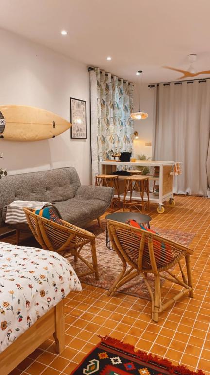Istumisnurk majutusasutuses Mersika Beachfront Studio Near To Mersing Jetty