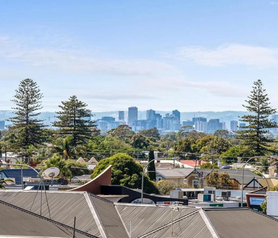 a view of the city from the roofs of houses at Glenelg Oasis, Pool, Gym, Spa & Sauna, Free Parking, City Views in Glenelg