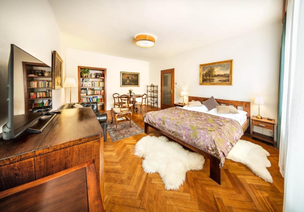 Postel nebo postele na pokoji v ubytování Apartments Dlouhá 93