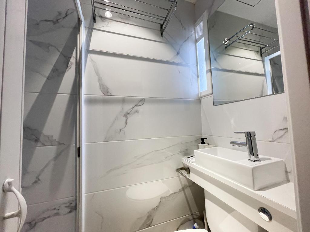 Koupelna v ubytování Hotel Maremagnum
