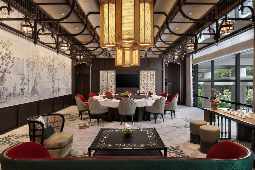 Posezení v ubytování Shangri-La Fuzhou