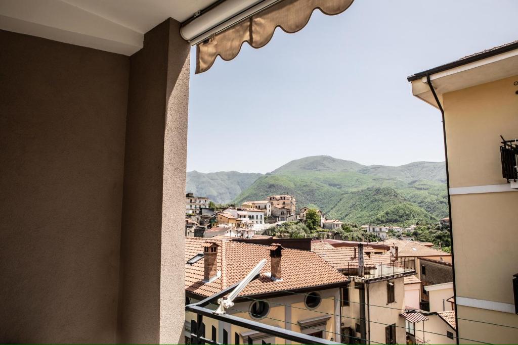 a view from a window of a city at Casa Anna apartments in Pimonte