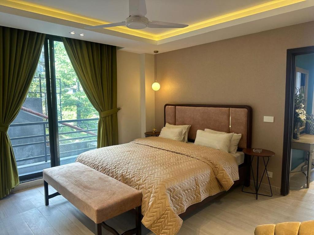 Ένα ή περισσότερα κρεβάτια σε δωμάτιο στο Two bed luxury appartment
