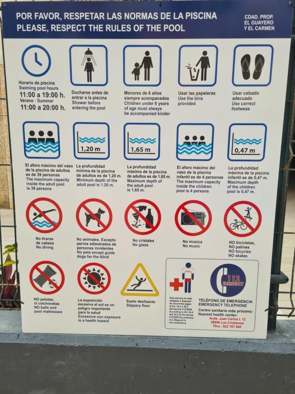 Certifikát, hodnocení, plakát nebo jiný dokument vystavený v ubytování EL CARMEN beach apartment