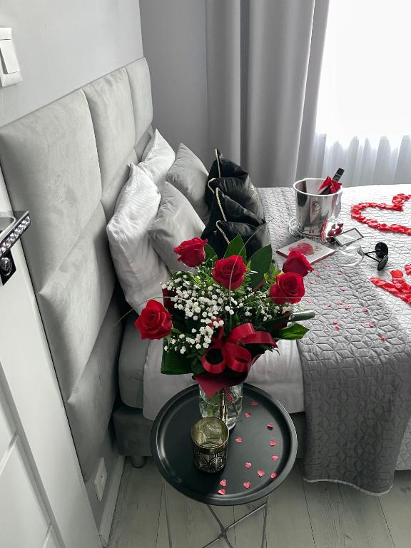 Postel nebo postele na pokoji v ubytování Pokoje Marilyn Monroe