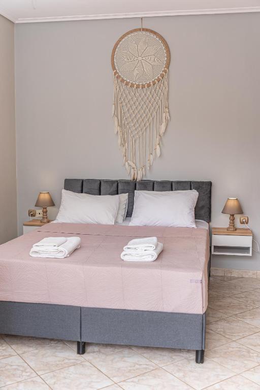 Postel nebo postele na pokoji v ubytování Arte villa Margarita apartment