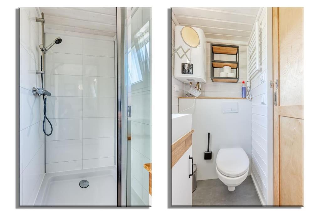 Koupelna v ubytování Rode Tiny House met zwembad