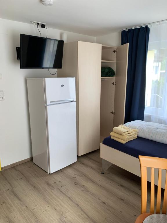 Kuchyň nebo kuchyňský kout v ubytování Kleine drei Länderzentrale